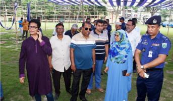 বগুড়া জেলা প্রশাসকের ঈদগাহ ময়দান পরিদর্শন