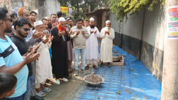 বগুড়ার মালগ্রামে ড্রেনের ওপরে আরসিসি স্লাব ঢালাই এর উদ্বোধন